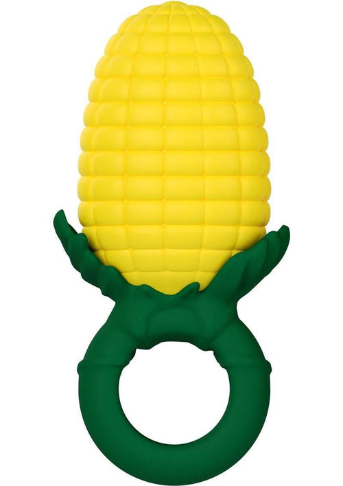 Load image 1 in gallery view. Edgy Veggies Corn Holer Silicone Mini Vibrator - Green/Yellow