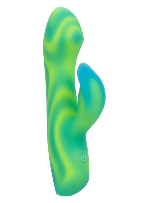 Load image 1 in gallery view. Endless Summer Twilight Tease Dual Vibe Light-Up Rechargeable Silicone Massager - Green