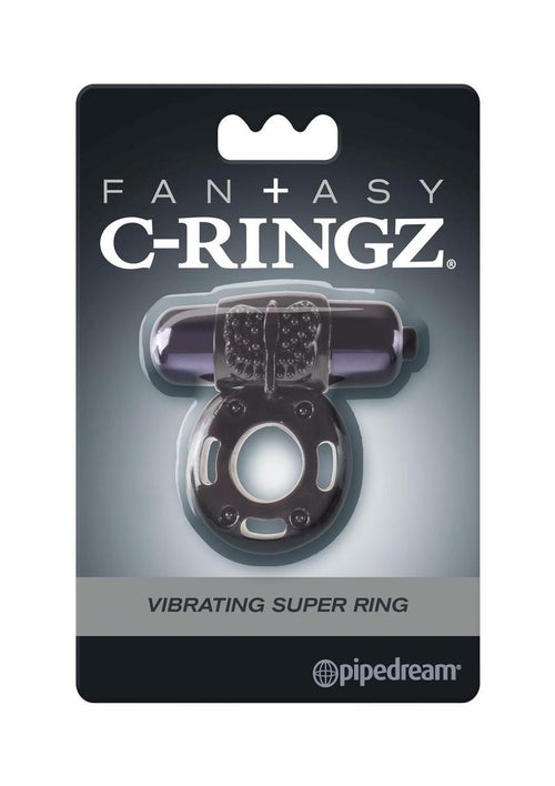 Load image 1 in gallery view. Fantasy C-Ringz Vibrating Super Cock Ring with Bullet - Black