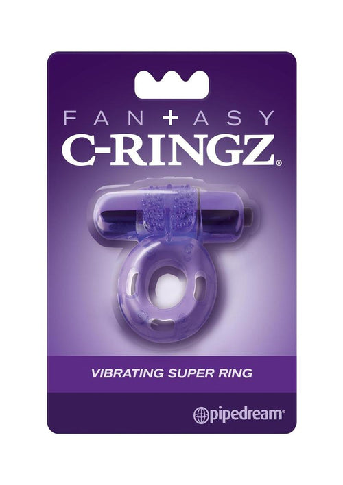 Load image 1 in gallery view. Fantasy C-Ringz Vibrating Super Cock Ring with Bullet - Purple