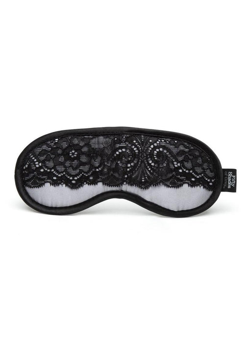 Load image 1 in gallery view. Fifty Shades Of Grey Play Nice Satin and Lace Blindfold - Black/Silver