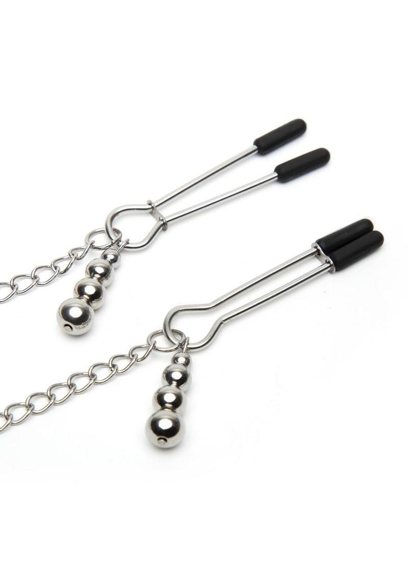 Fifty Shades Of Grey Play Nice Satin and Lace Collar Andamp; Nipple Clamps Fifty Shades of Grey