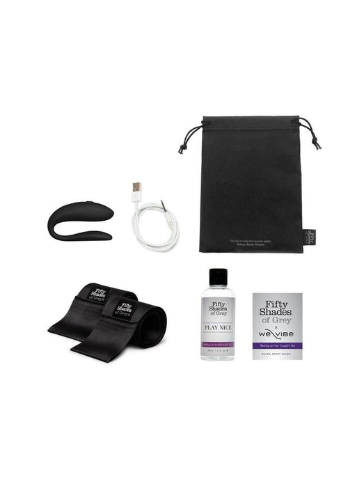 Load image 1 in gallery view. Fifty Shades Of Grey X We-Vibe Moving As One Rechargeable Silicone Couples Kit - Black