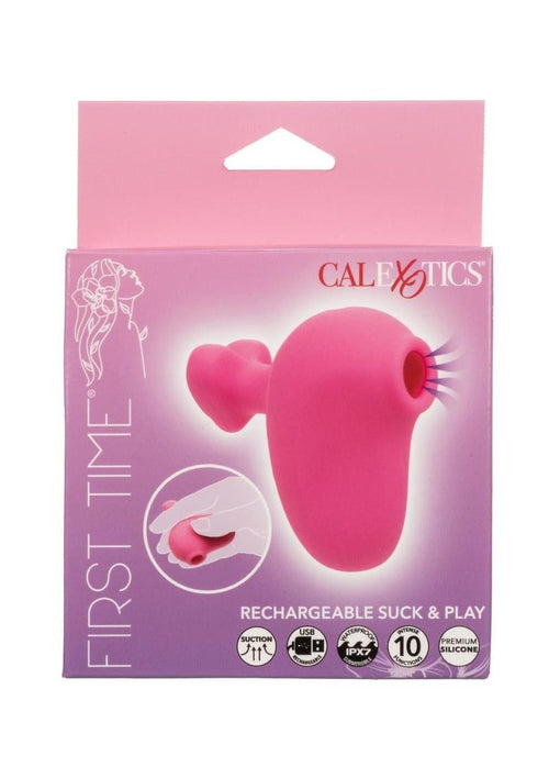 Load image 1 in gallery view. First Time Rechargeable Silicone Suck and Play Clitoral Stimulator - Pink