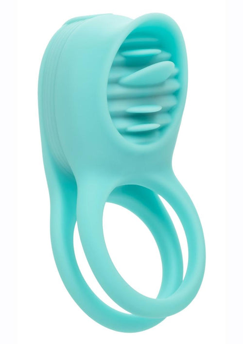 Load image 1 in gallery view. French Kiss Enhancer Silicone Rechargeable Cock Ring - Blue