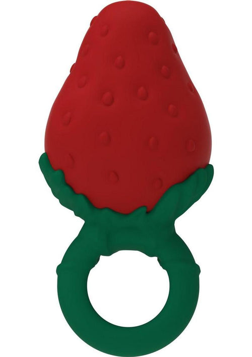 Load image 1 in gallery view. Fruity Booty Berry Buzz Strawberry Mini Vibrator - Green/Red
