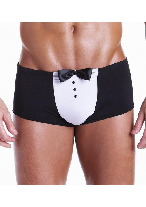 Load image 1 in gallery view. Fundies Black Tie Tuxedo with Bow Tie - Black/White - One Size