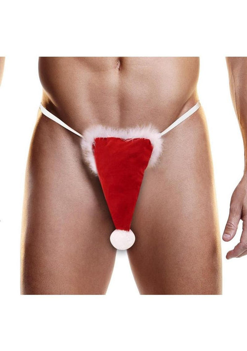Load image 1 in gallery view. Fundies Santa Hat Thong - Red/White - One Size