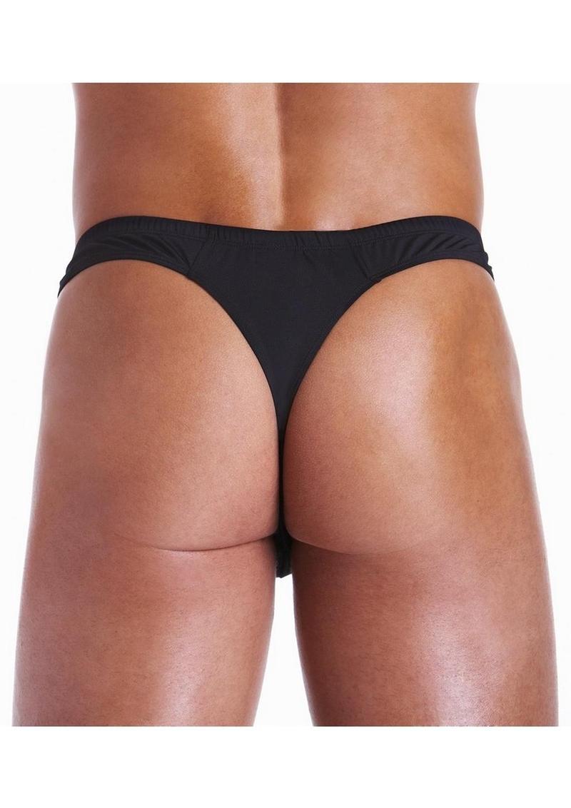 Fundies Unzip It Thong with Black Zorro Mask Fundies