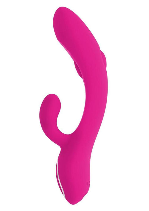 Load image 1 in gallery view. G-Tapper Rechargeable Silicone Double Tapping Rabbit Vibrator with Clitoral Stimulator - Pink