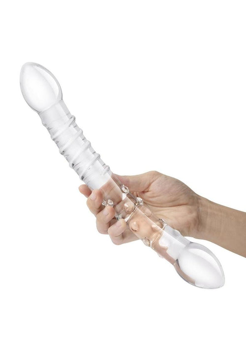 Load image 1 in gallery view. Glas Girthy Double Trouble Dildo – 12 Inch Glass Wand Glas