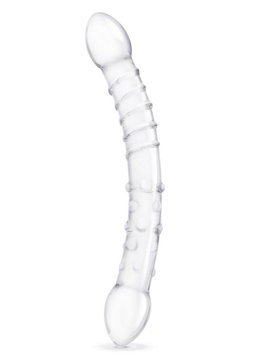 Load image 1 in gallery view. Glas Girthy Double Trouble Glass Dildo - Clear - 12in