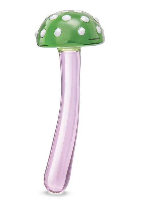 Load image 1 in gallery view. Glas Magic Mushroom Glass Dildo - Green/Pink - 7.5in