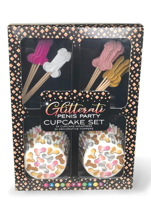 Load image 1 in gallery view. Glitterati Penis Party Cupcake - Multicolor - 48 Pieces/Set