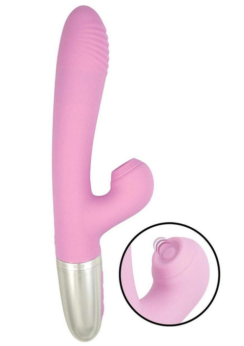 Load image 1 in gallery view. Goddess Tapping Thruster Rechargeable Silicone Vibrator with Clitoral Stimulator Goddess