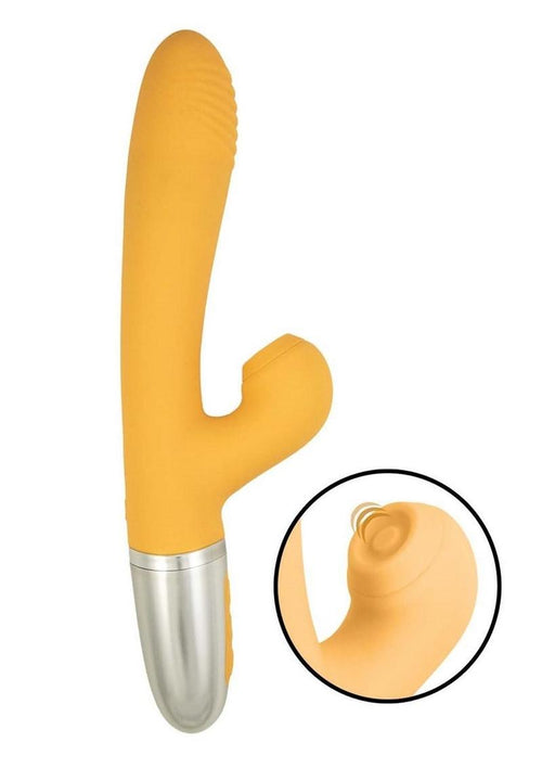 Load image 1 in gallery view. Goddess Tapping Thruster Rechargeable Silicone Vibrator with Clitoral Stimulator Goddess