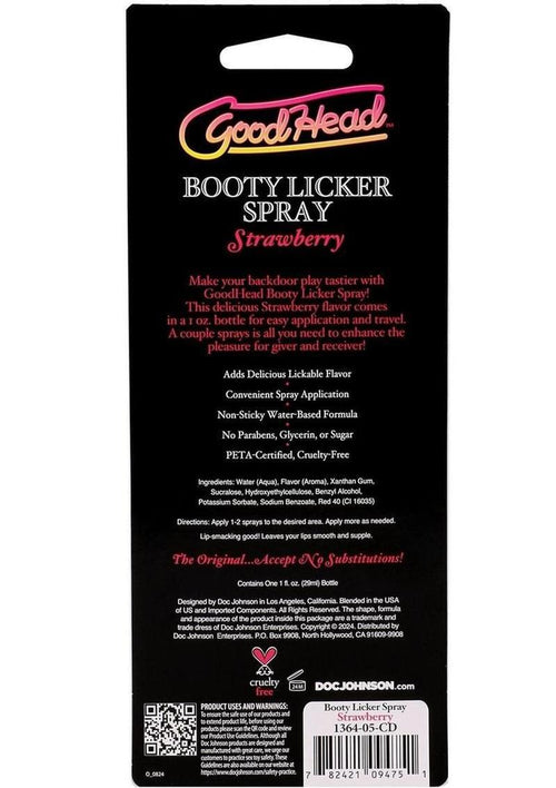 Load image 1 in gallery view. Goodhead Booty Licker Spray - Strawberry GoodHead