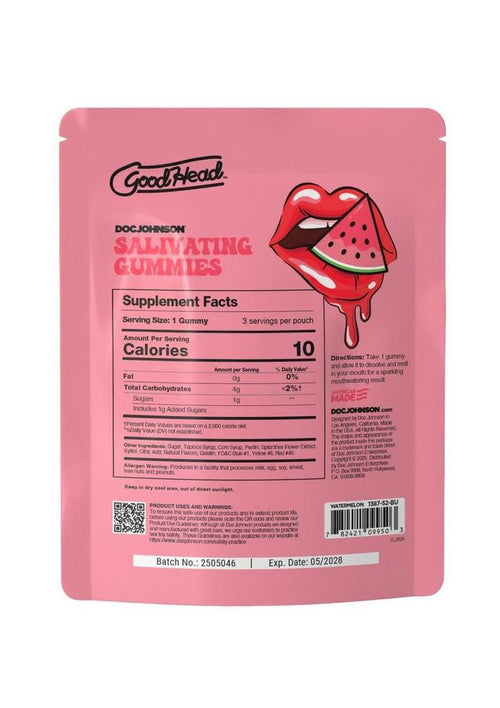 Load image 1 in gallery view. Goodhead Salivating Gummies (3pcs Per Pouch) - Watermelon - Bulk