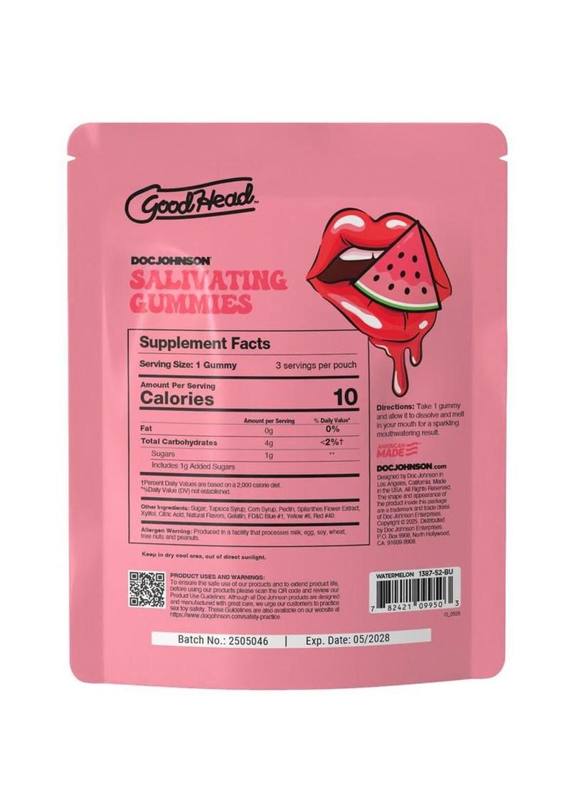 Goodhead Salivating Gummies (3pcs Per Pouch) - Watermelon - Bulk