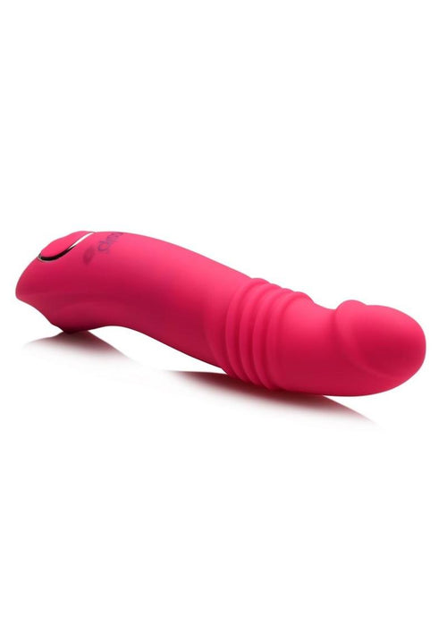 Load image 1 in gallery view. Gossip Blasters 10x Rechargeable Silicone Thrusting Vibrator - Magenta