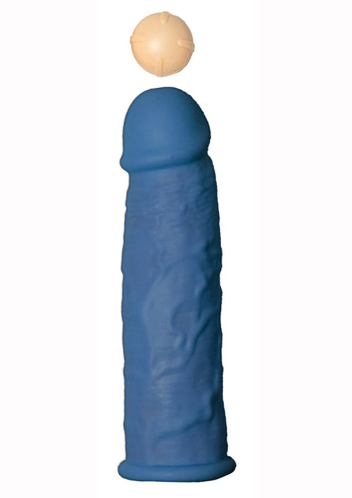 Load image 1 in gallery view. Great Extender 1st Silicone Vibrating Sleeve - Blue - 6.5in