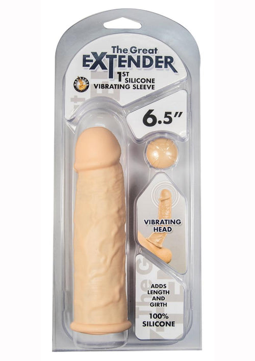 Load image 1 in gallery view. Great Extender 1st Silicone Vibrating Sleeve - Vanilla - 6.5in
