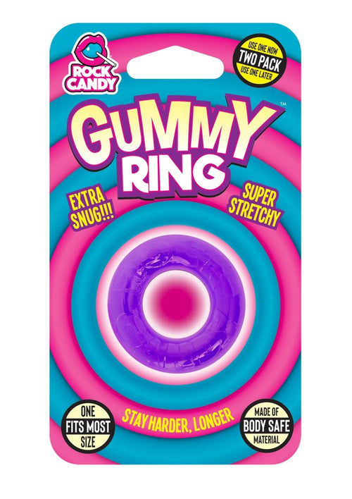 Load image 1 in gallery view. Gummy Cock Ring - Purple - One Size