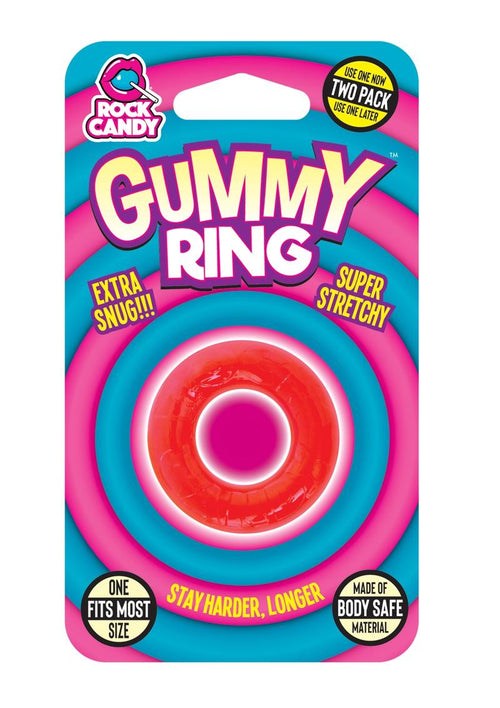 Load image 1 in gallery view. Gummy Cock Ring - Red - One Size