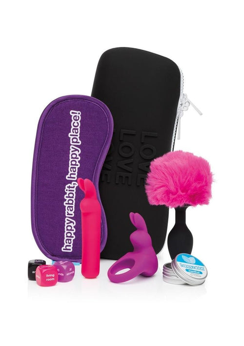Load image 1 in gallery view. Happy Rabbit Couples Rechargeable Silicone Pleasure Kit - Pink/Purple - 7 Piece