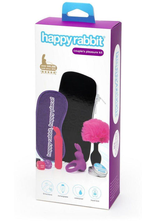 Load image 1 in gallery view. Happy Rabbit Couples Rechargeable Silicone Pleasure Kit - Pink/Purple - 7 Piece