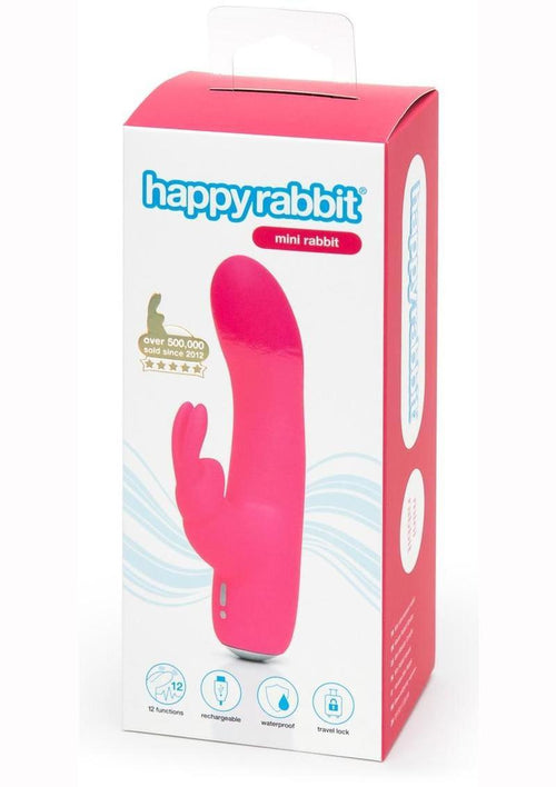 Load image 1 in gallery view. Happy Rabbit Mini Rechargeable Silicone Rabbit Vibrator - Pink