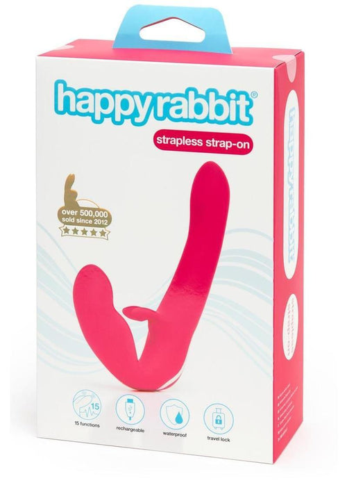 Load image 1 in gallery view. Happy Rabbit Strapless Strap-On Silicone Rabbit Vibrator - Pink