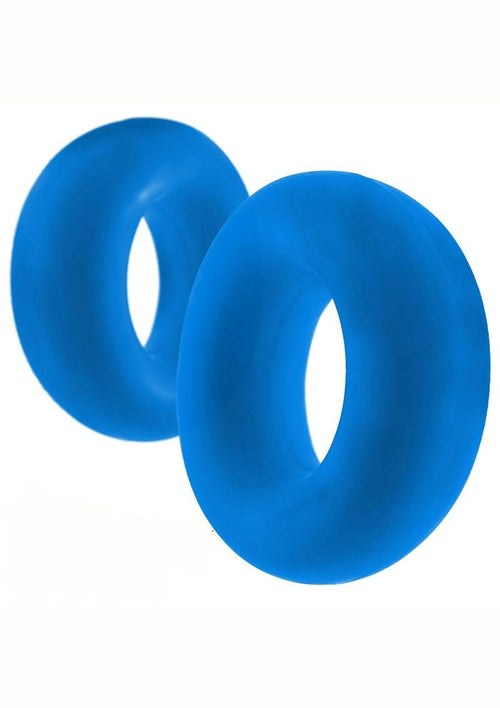 Load image 1 in gallery view. Hunkyjunk Stiffy Bulge Silicone Cock Rings - Blue/Teal Ice - 2 Pack