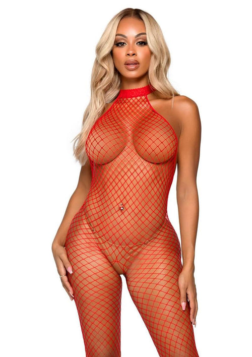 Load image 1 in gallery view. Industrial Net Racer Neck Backless Bodystocking - Its Cassidy Bybee