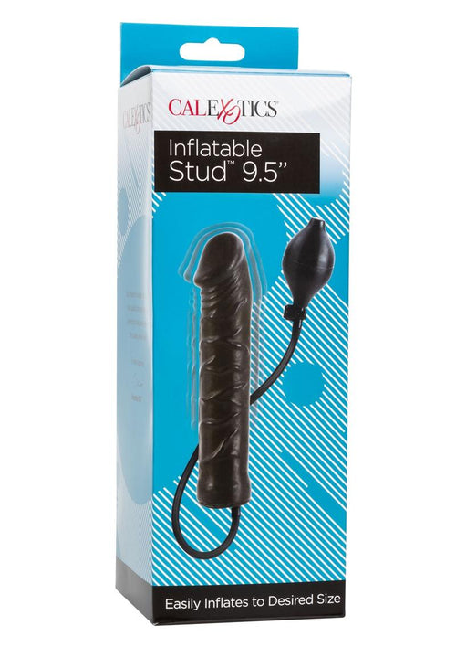 Load image 1 in gallery view. Inflatable Stud Dildo - Black - 9.5in