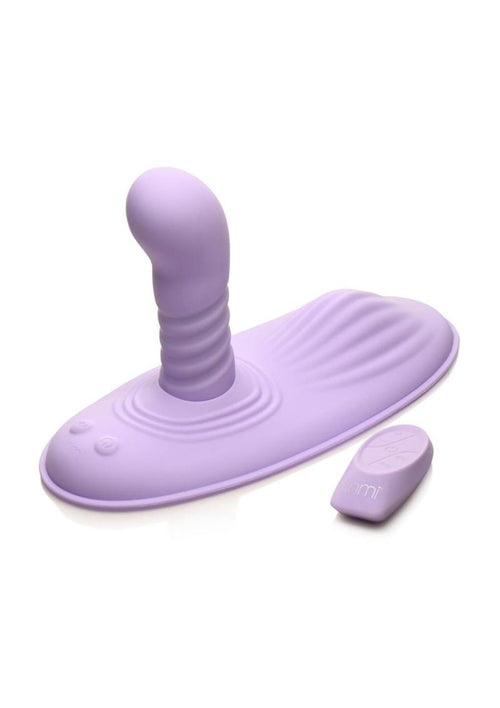 Load image 1 in gallery view. Inmi Thrust N Grind Thrusing and Vibrating Rechargeable Silicone Grinder Pad with Remote - Purple
