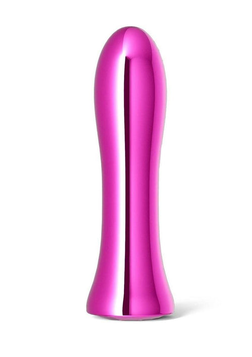 Load image 1 in gallery view. Inya Shimmer Rechargeable Steel Vibrator - Metal/Pink