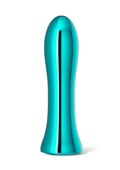 Load image 1 in gallery view. Inya Shimmer Rechargeable Steel Vibrator - Metal/Teal