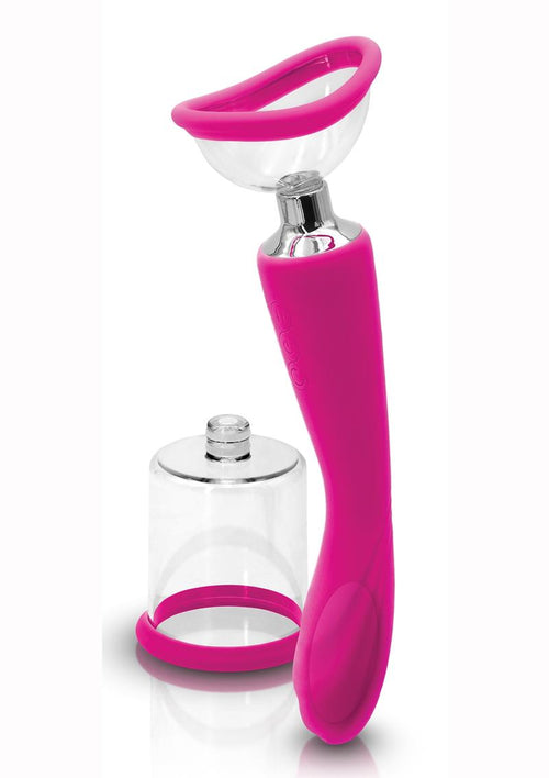 Load image 1 in gallery view. Inya Silicone Rechargeable Pump and Vibrator - Pink
