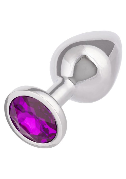 Load image 1 in gallery view. Jewel Amethyst Aluminum Anal Plug - Metal/Purple - Large