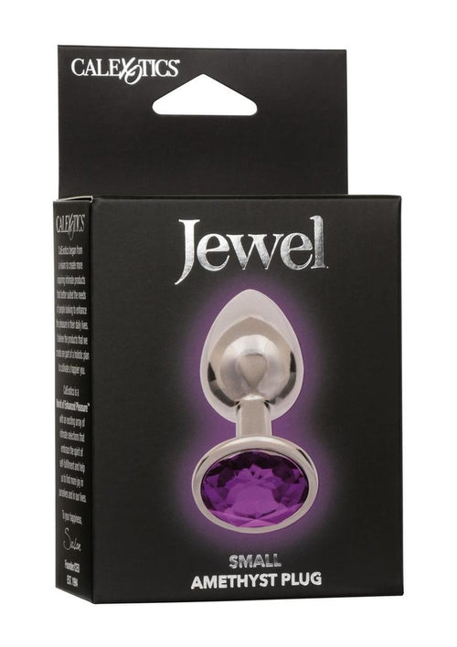 Load image 1 in gallery view. Jewel Amethyst Aluminum Anal Plug - Metal/Purple - Small