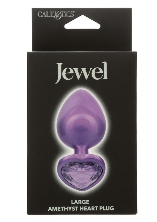 Load image 1 in gallery view. Jewel Amethyst Heart Anal Plug - Purple - Large