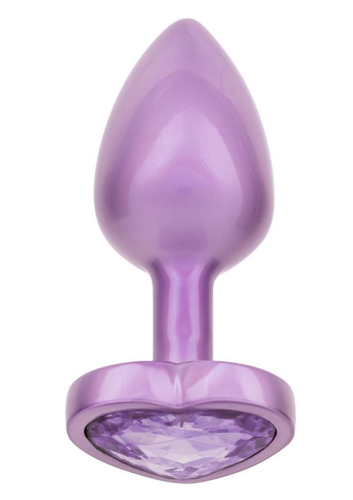 Load image 1 in gallery view. Jewel Amethyst Heart Anal Plug - Purple - Small
