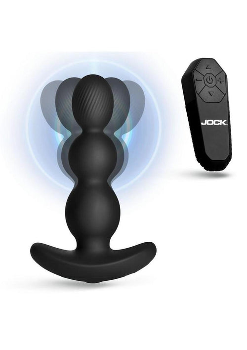 Load image 1 in gallery view. Jock Gyro-X Gyrating and Vibrating Rechargeable Silicone Anal Plug with Remote Control - Black