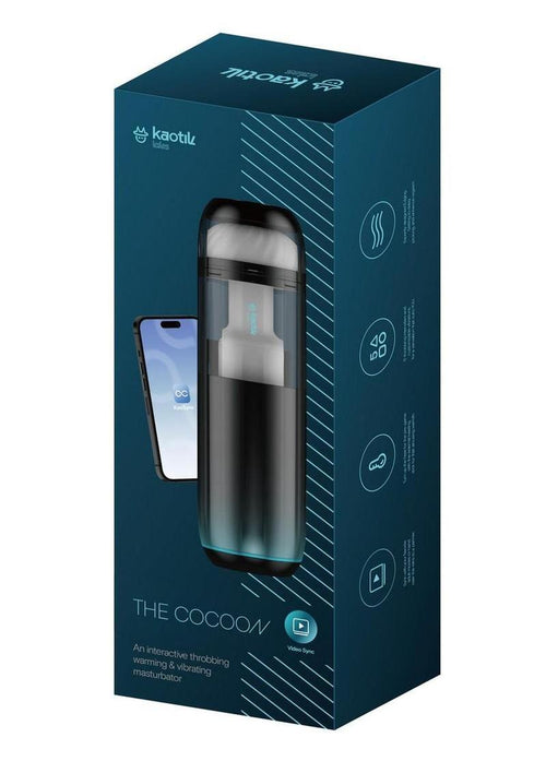 Load image 1 in gallery view. Svakom The Cocoon Silicone App Control Rechargeable Masturbator - Black/Blue