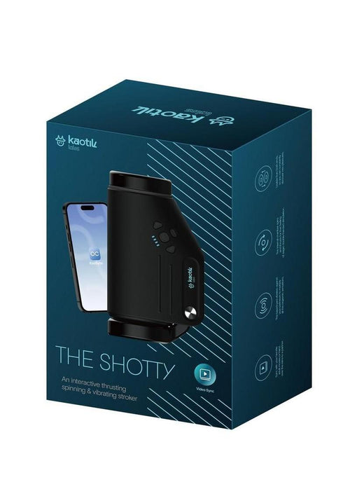 Load image 1 in gallery view. Kaotic Labs The Shotty App Control Rechargeable Stroker - Black/Blue