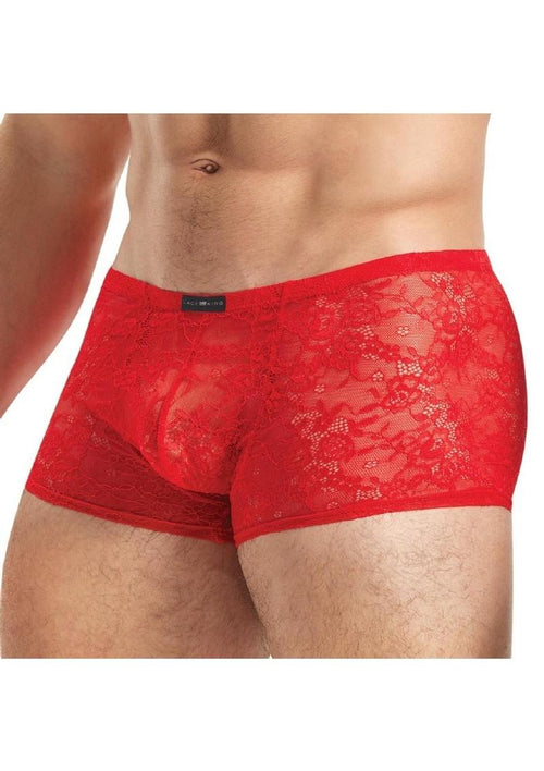 Load image 1 in gallery view. Lace King Lace Boxers - Red - Medium/Small