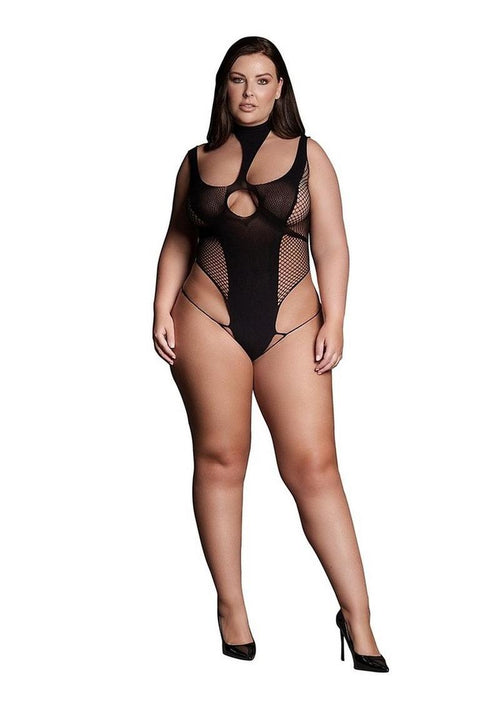 Load image 1 in gallery view. Le Desir Shade Cyllene Xlviii Body with Turtleneck - Black - Queen