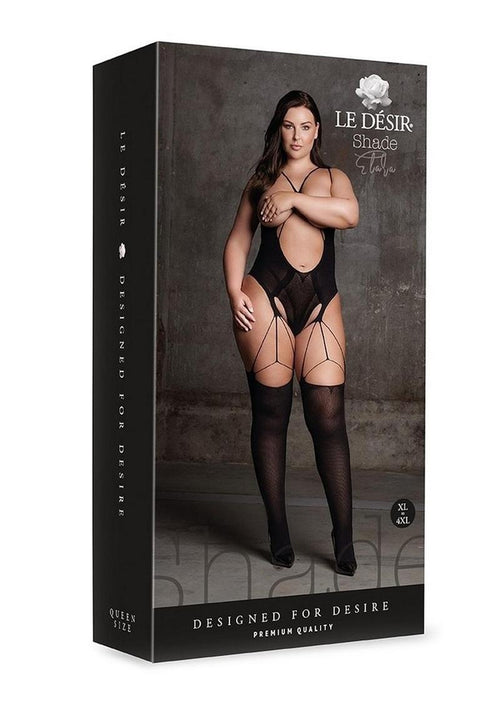 Load image 1 in gallery view. Le Desir Shade Elara Vii Bodystocking with Open Cups - Black - Queen