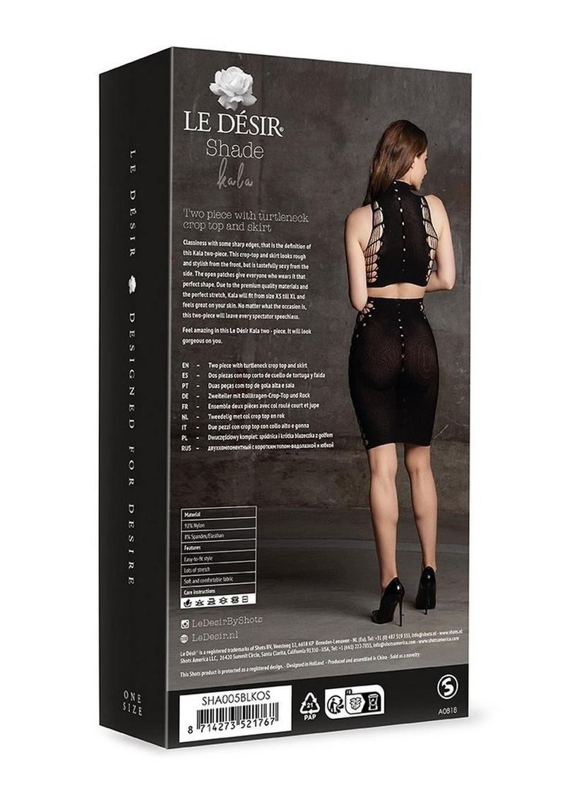 Le Desir Shade Kala Xxxvii Two Piece with Turtleneck, Crop Top and Skirt Le Desir